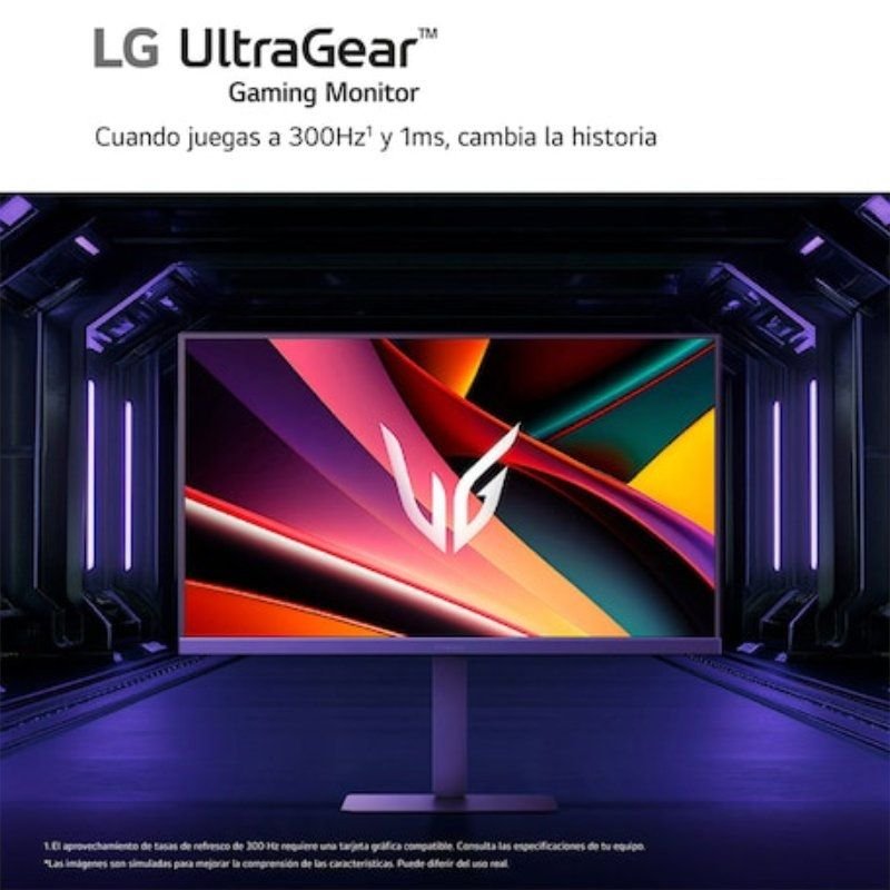Monitor Gaming LG UltraGear G6 27G640A-B 27"/ QHD/ Multimedia/ 1ms/ 300Hz/ IPS/ Regulable en Altura/ Negro