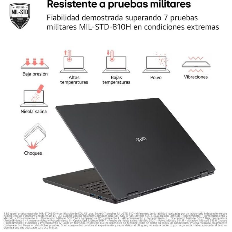 Portátil LG Gram 14ZD90T-G.AX78B Intel Core Ultra 7-255H/ 16GB/ 1TB SSD/ 14"/ Sin Sistema Operativo - изображение 2