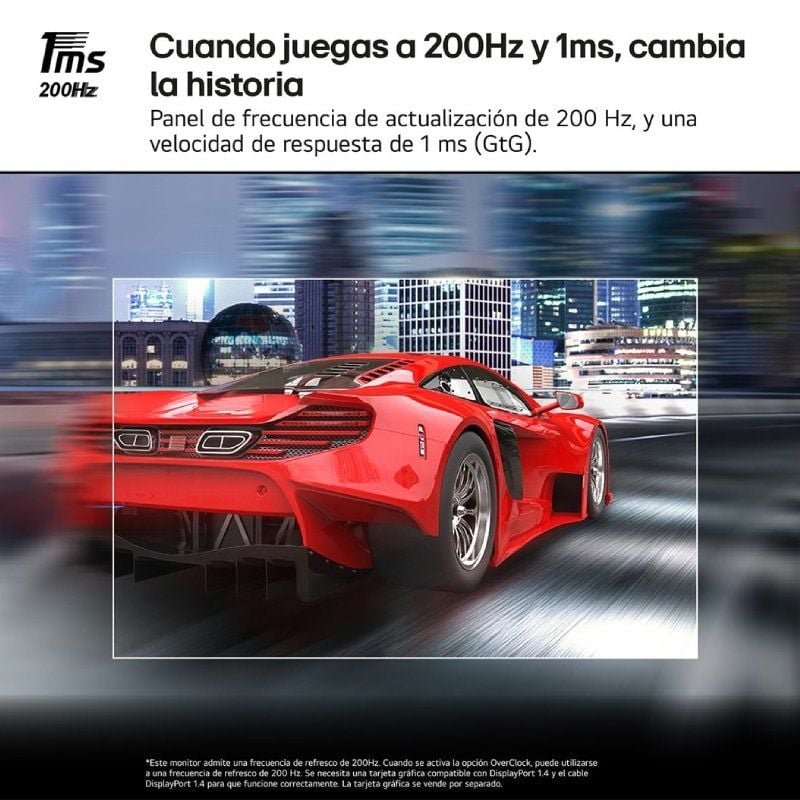 Monitor Gaming LG UltraGear 27GS75Q-B 27"/ QHD/ 1ms/ 200Hz/ IPS/ Regulable en Altura/ Negro