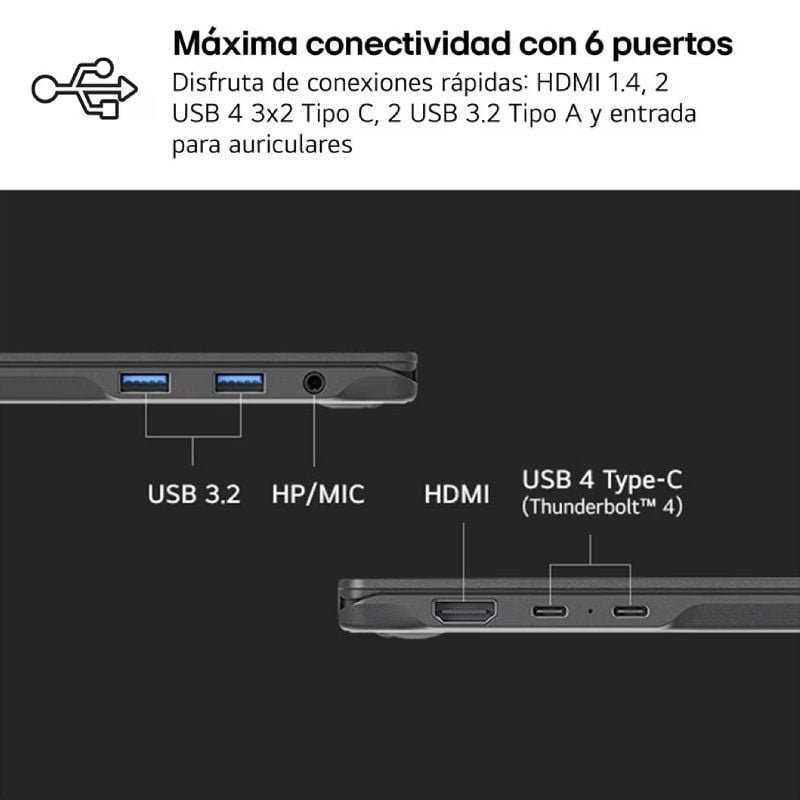 Portátil LG Gram 16Z90RU-G.AA55B Intel Core i5-1334U/ 16GB/ 512GB SSD/ 16"/ Win11 - изображение 2
