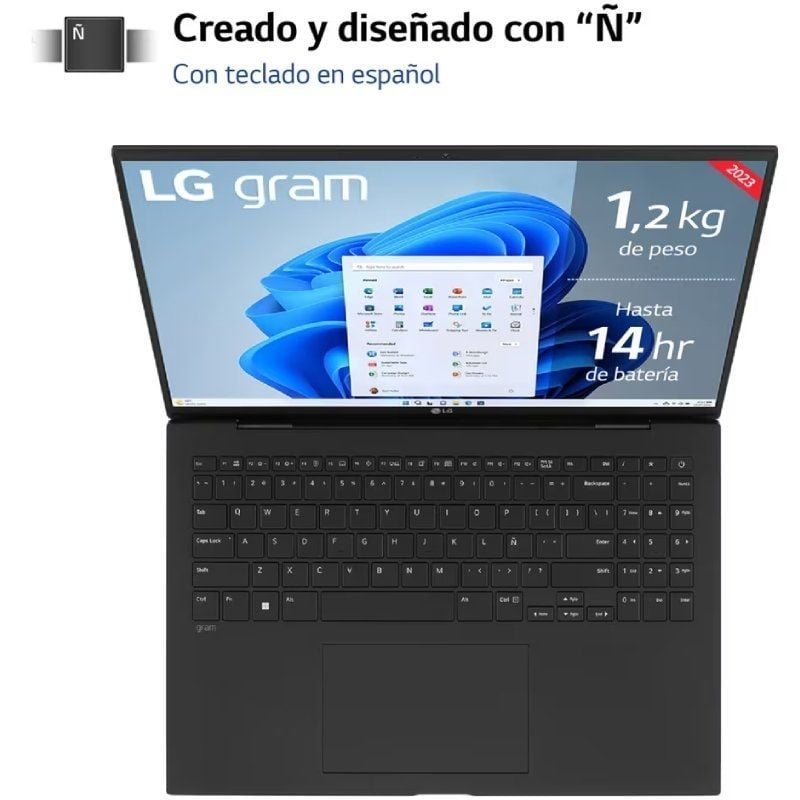 Portátil LG Gram 16Z90R-E AD78B Intel Core i7-1360P/ 32GB/ 1TB SSD/ GeForce RTX 3050/ 16"/ Win11 - изображение 2